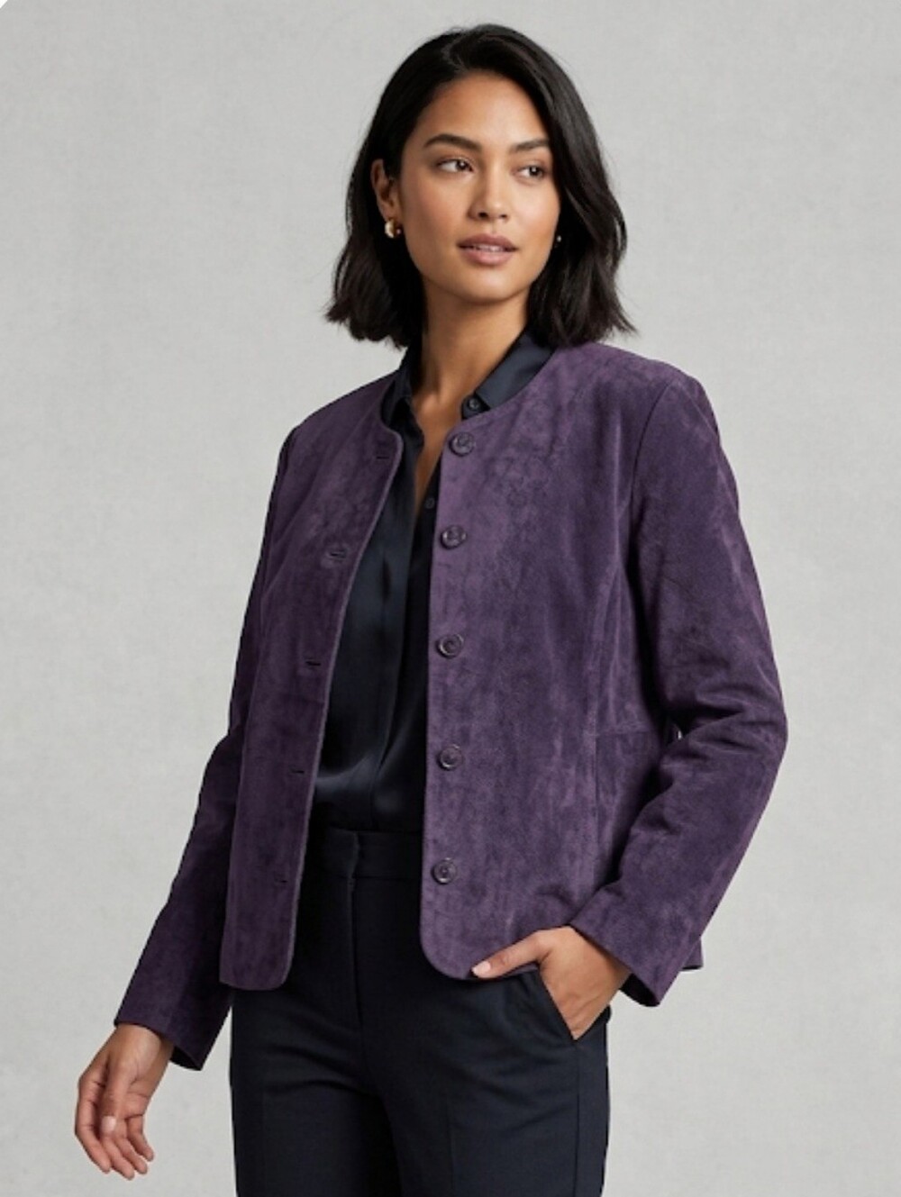 Pendleton Vintage Suede Leather Jacket Purple Size Large